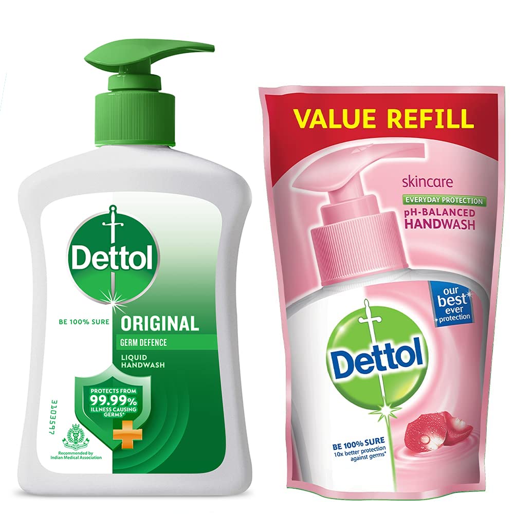 Dettol Original Handwash 200 ml + Free 175ml Reifill Pack Worth of 60